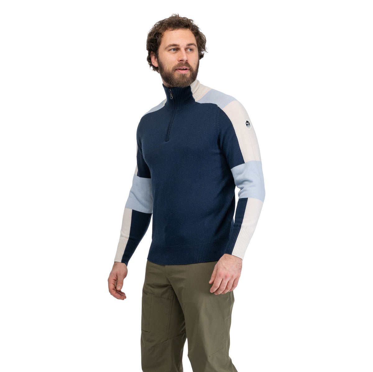 Bergans Lyderhorn Wool Half Zip Men Navy Blue / Light Dusty Blue