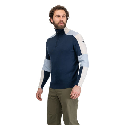 Bergans Lyderhorn Wool Half Zip Men Navy Blue / Light Dusty Blue