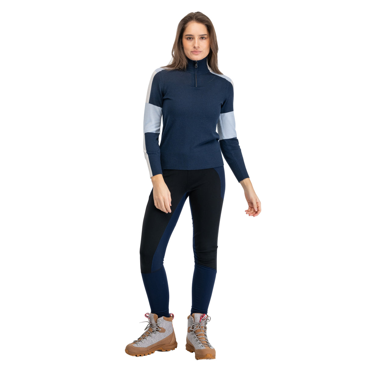 Bergans Lyderhorn Wool Half Zip Women Navy Blue / Light Dusty Blue