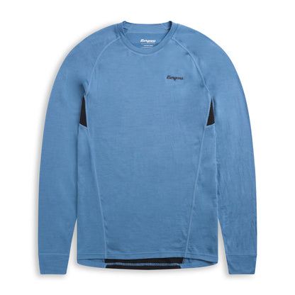 Bergans Inner:Pure Merino Long Sleeve Men Elemental Blue / Dark Shadow Grey