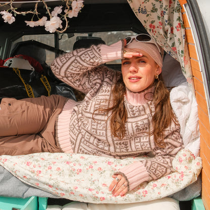 Bergans Vega Knitted Wool Jumper Women Light Pink / Hot Cocoa