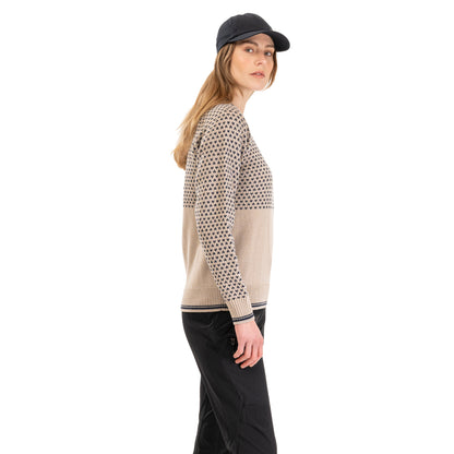Bergans Alvdal Wool Jumper Women Sandstone / Navy Blue