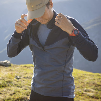 Bergans Inner:Dual Merino Half Zip Men Elemental Blue/Dark Shadow Grey