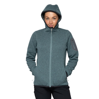 Bergans Kamphaug Knitted Women Hoodie Grey Sage
