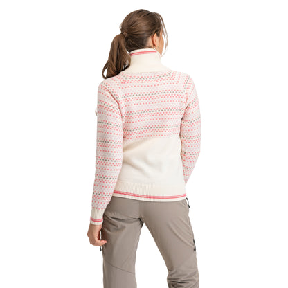 Bergans Alvdal Wool W Half Zip Vanilla White / Cherry Blossom