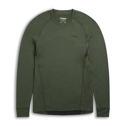 Bergans Inner:Pure Merino Long Sleeve Men Pine Forest / Dark Shadow Grey