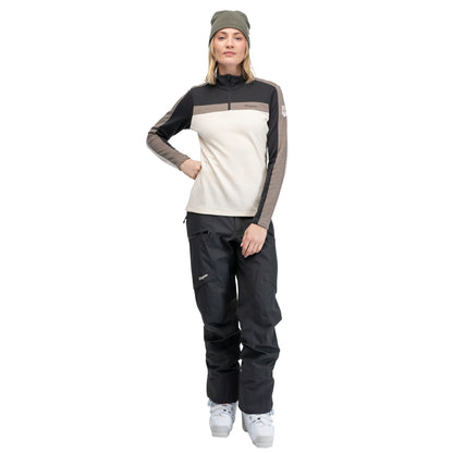 Bergans Uldal Wool Half Zip Women Creme / Dark Shadow Grey