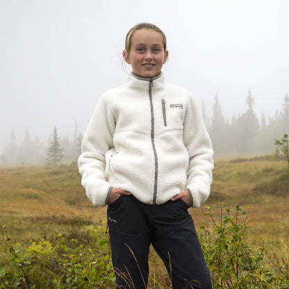 Bergans Lunnan Pile Fleece Jacket Junior Vanilla White
