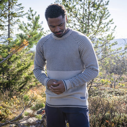 Bergans Alvdal Wool Jumper Men Sandstone / Navy Blue