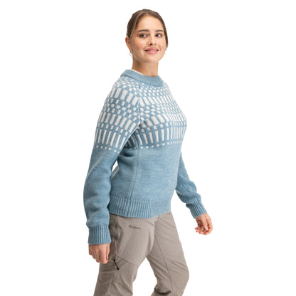 Bergans Nordmarka Merino Jumper Women Light Agave Green/Vanilla White