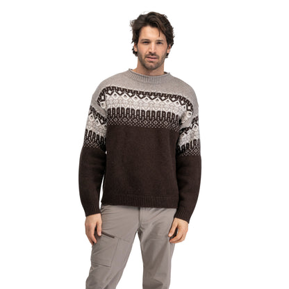 Bergans Steiro Knitted Wool Jumper Dark Chocolate / Creme