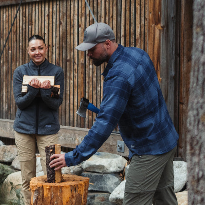 Bergans Nordmarka Flannel Shirt Men Granite Blue/Navy Blue Check