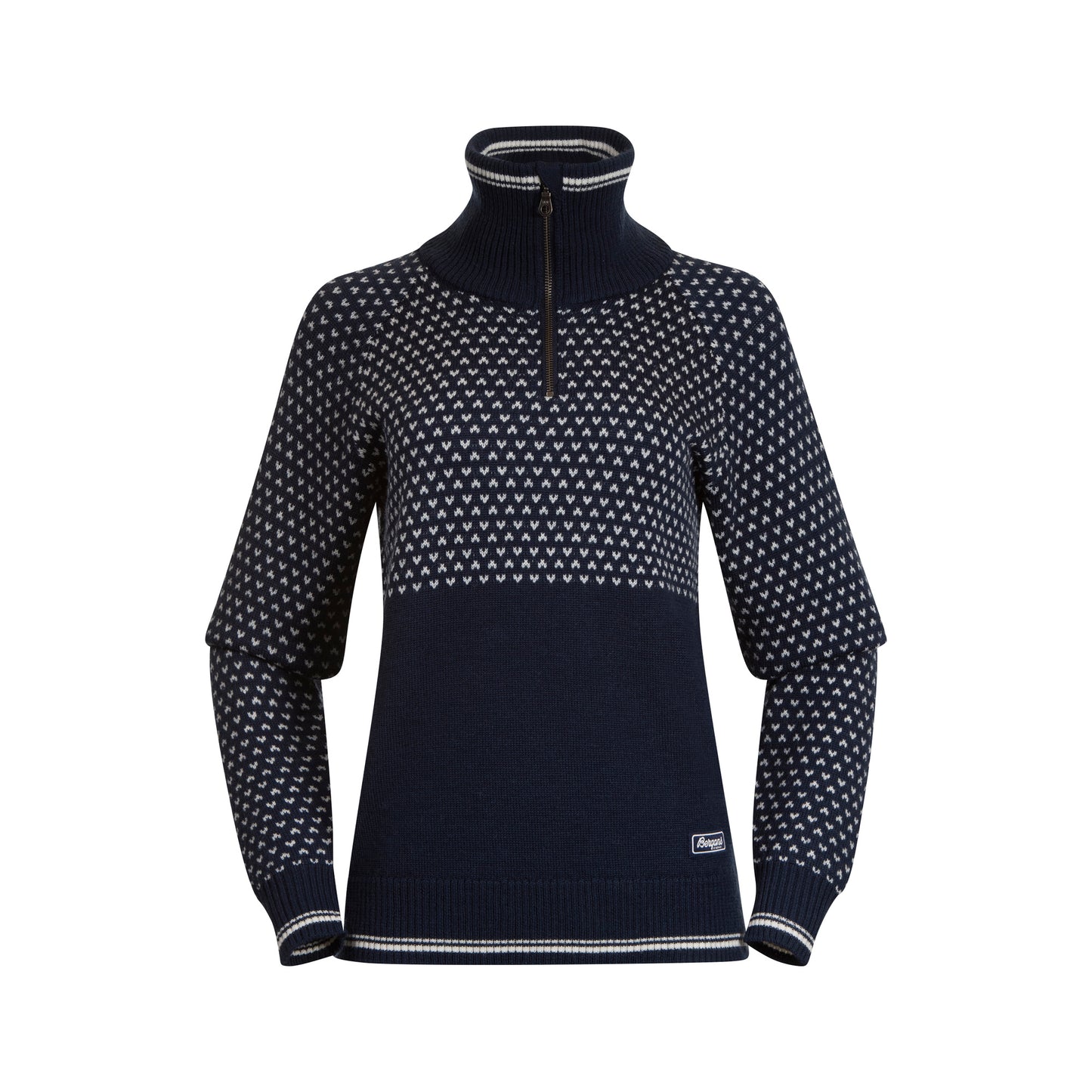 Bergans Alvdal Wool Women Half Zip Navy Blue/Vanilla White
