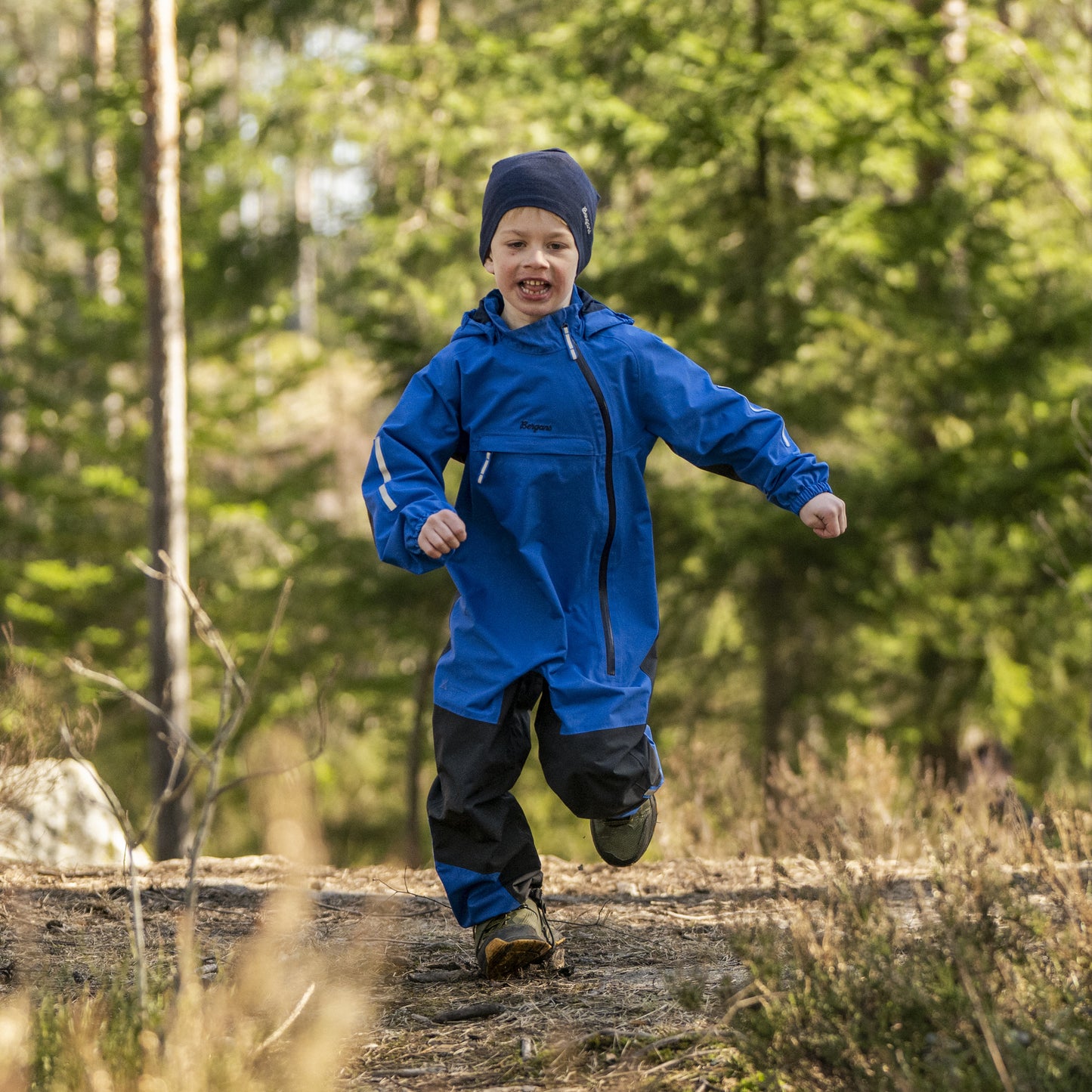 Bergans Lilletind Kids Coverall Olympic Blue / Dark Shadow Grey