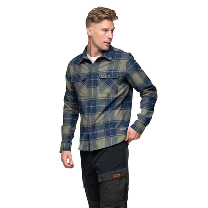 Bergans Nordmarka Flannel Shirt Men Green Mud/Navy Blue Check