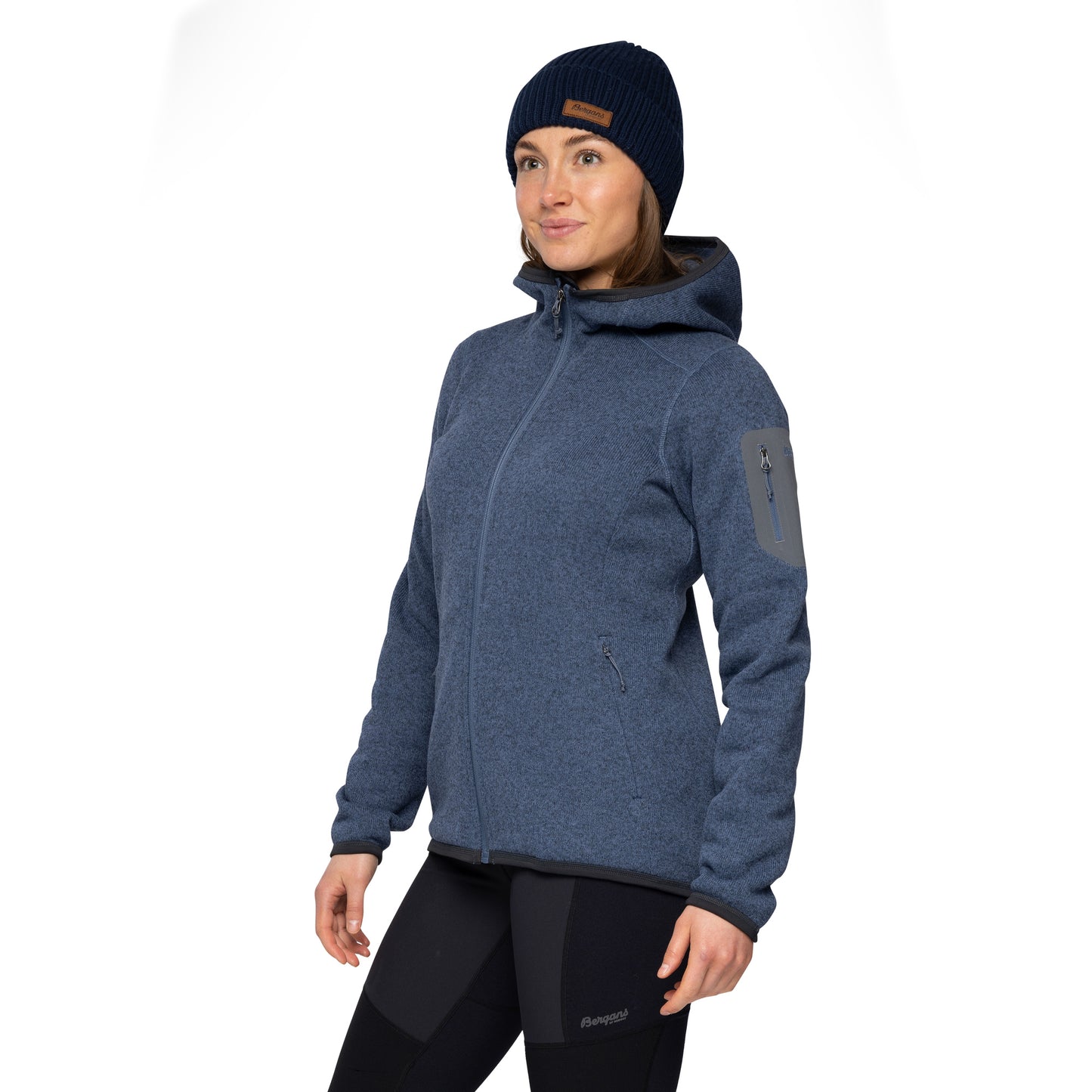 Bergans Kamphaug Knitted Women Hoodie Granite Blue