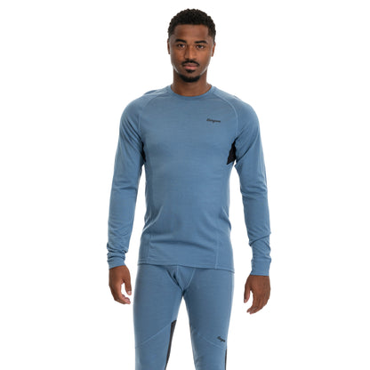 Bergans Inner:Pure Merino Long Sleeve Men Elemental Blue / Dark Shadow Grey
