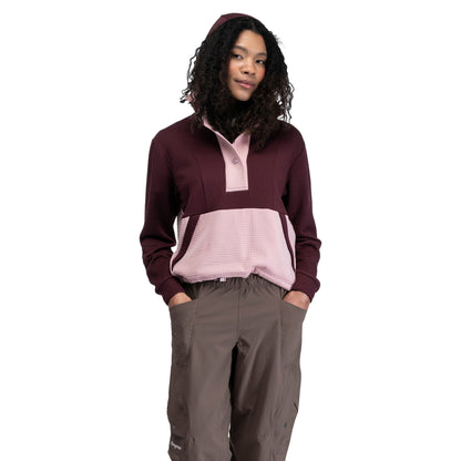 Bergans Vega Wool Hoodie Women Merlot / Faded Pink