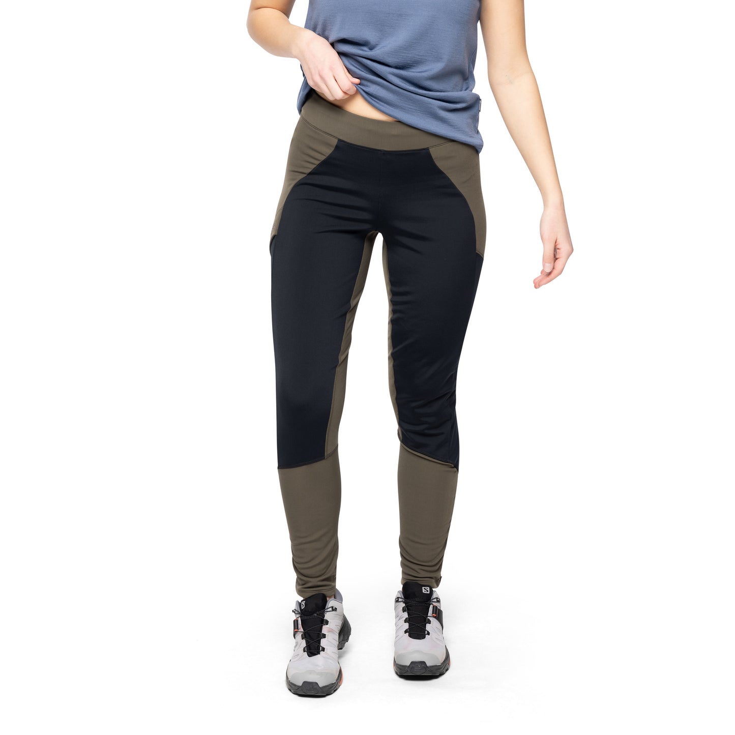 Bergans Fløyen Winter Tights Women Dark Green Mud / Black