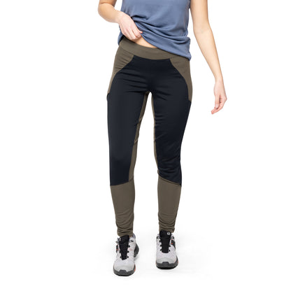 Bergans Fløyen Winter Tights Women Dark Green Mud / Black