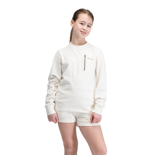 Bergans Midtli Midlayer Sweatshirt Junior Vanilla White