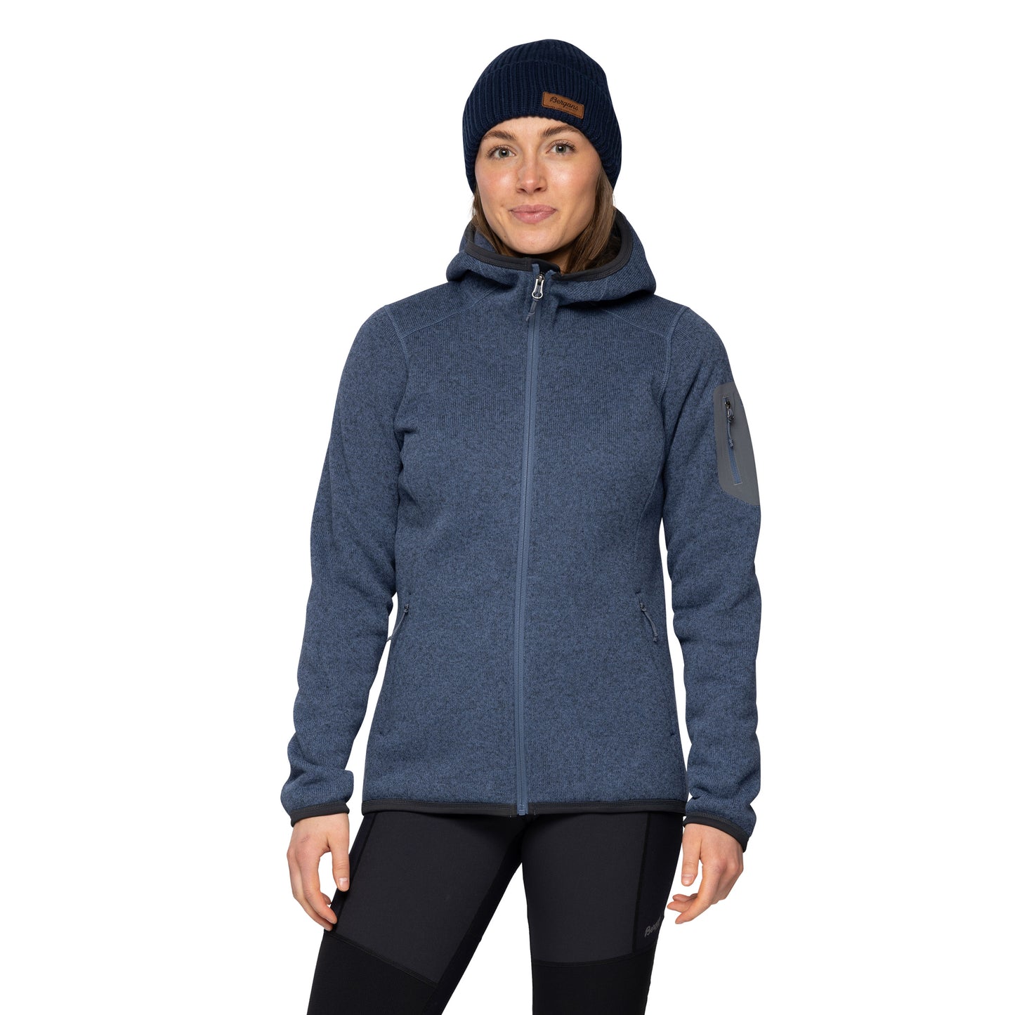 Bergans Kamphaug Knitted Women Hoodie Granite Blue