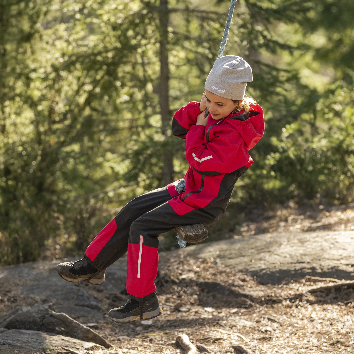 Bergans Lilletind Kids Coverall Alpine Rose/Dark Shadow Grey