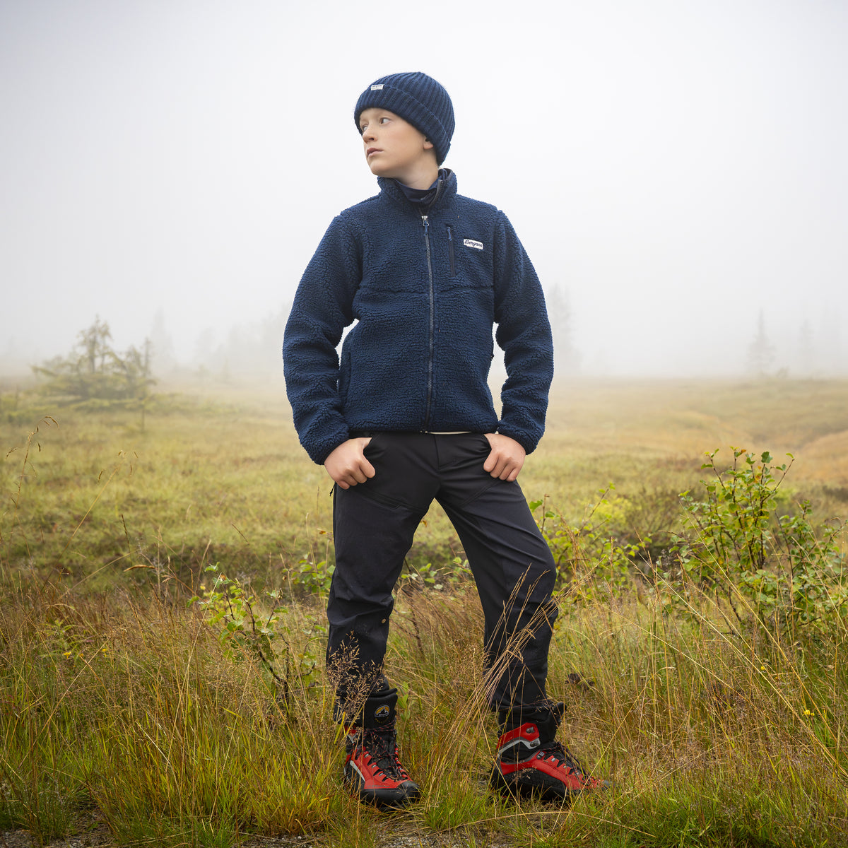 Bergans Lunnan Pile Fleece Jacket Junior Navy Blue
