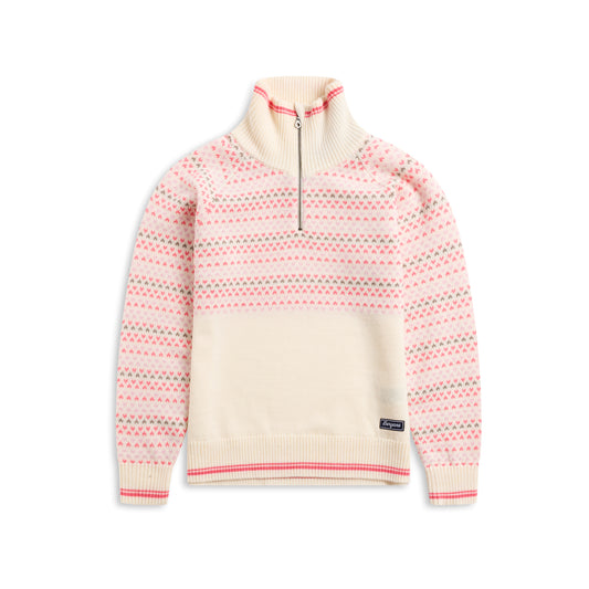 Bergans Alvdal Wool W Half Zip Vanilla White / Cherry Blossom