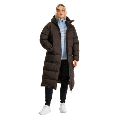 Bergans Urban Down Long Coat Women Dark Chocolate