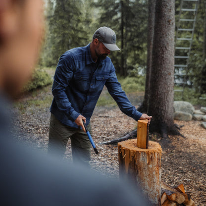 Bergans Nordmarka Flannel Shirt Men Granite Blue/Navy Blue Check