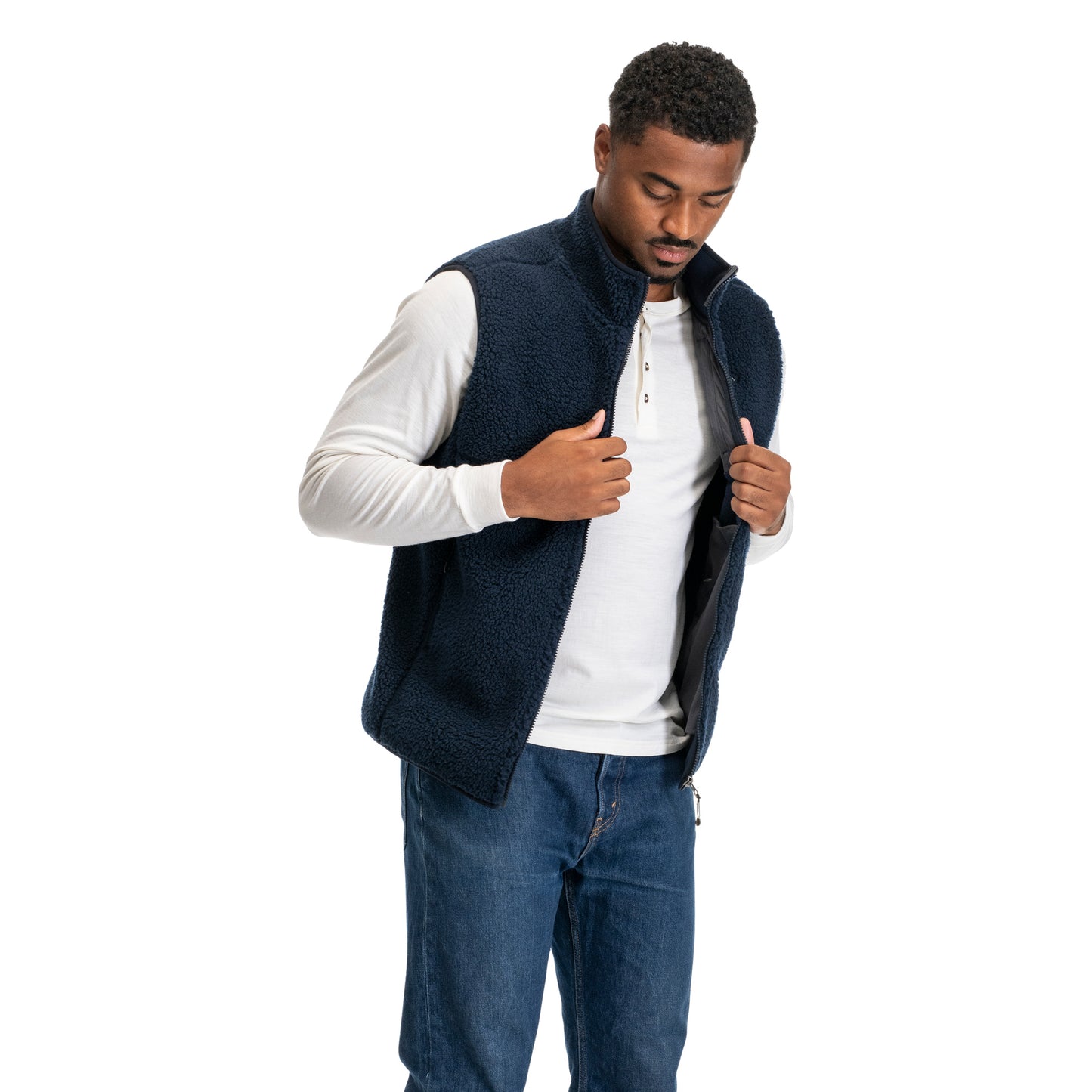 Bergans Lunnan Pile Fleece Vest Men Navy Blue