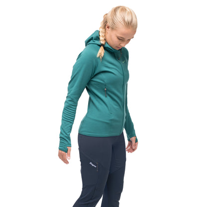 Bergans Tind Merino Hood Jacket Women Malachite Green