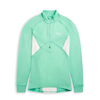 Bergans Inner:Pure Merino Half Zip Women Mint Crush / Vanilla White