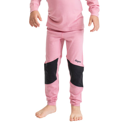 Bergans Inner:Pure Merino Kids Tights Light Ruby/Dark Shadow Grey