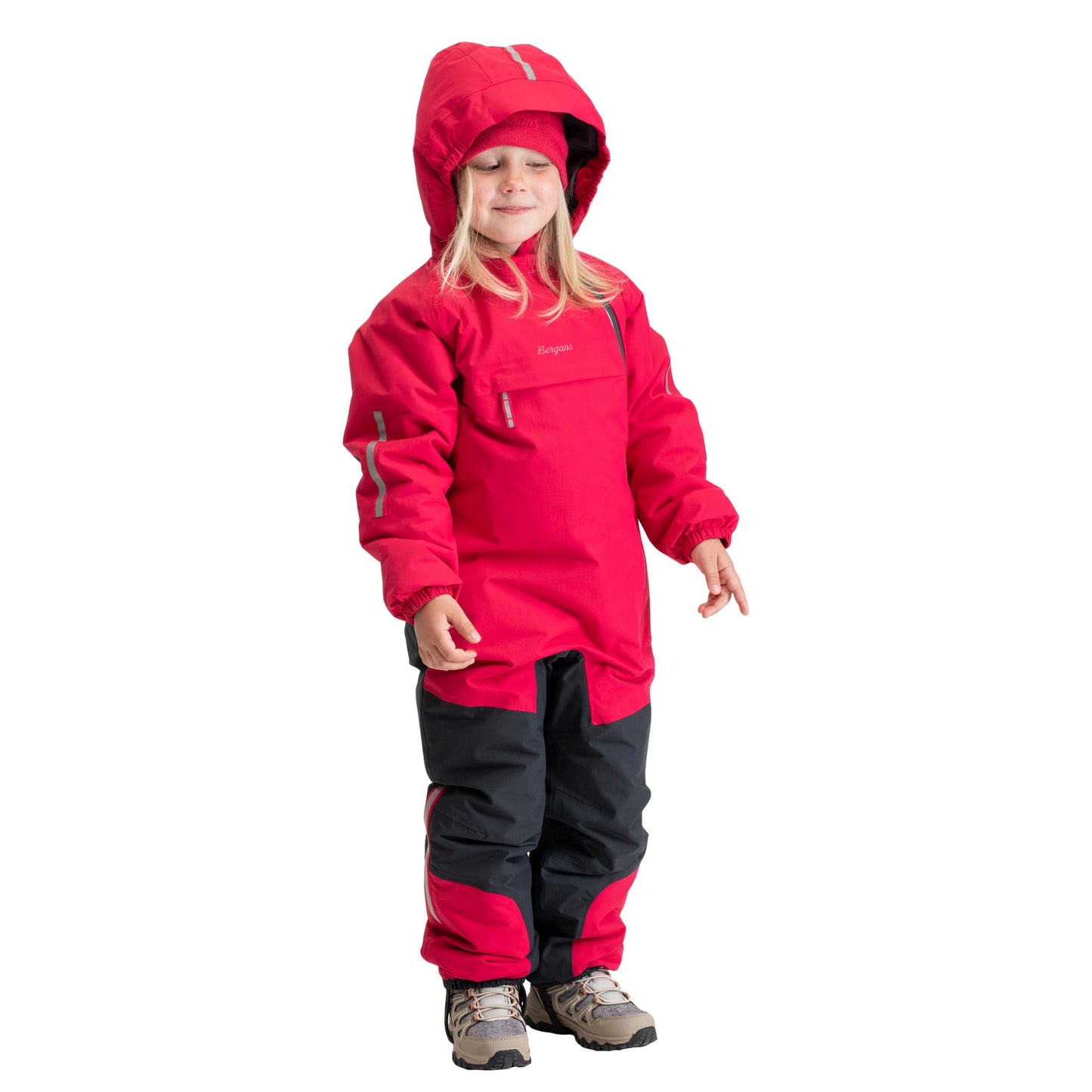 Bergans Lilletind Insulated Shell Coverall Kids Alpine Rose/Dark Shadow Grey