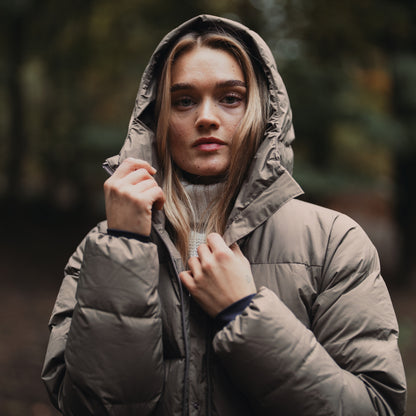 Bergans Urban Down Long Coat Women Rock Taupe