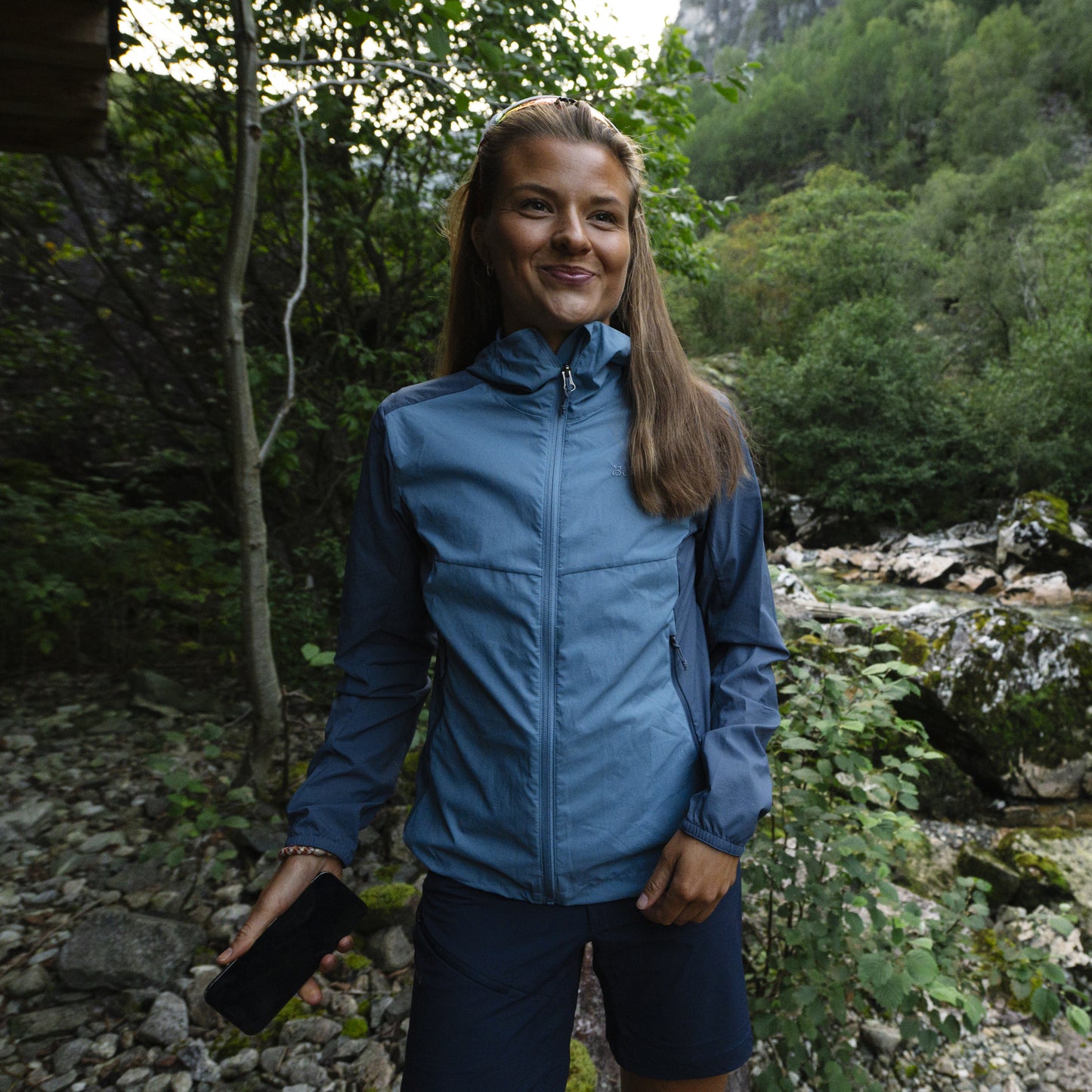 Bergans Rabot Windbreaker Jacket Women Elemental Blue / Granite Blue