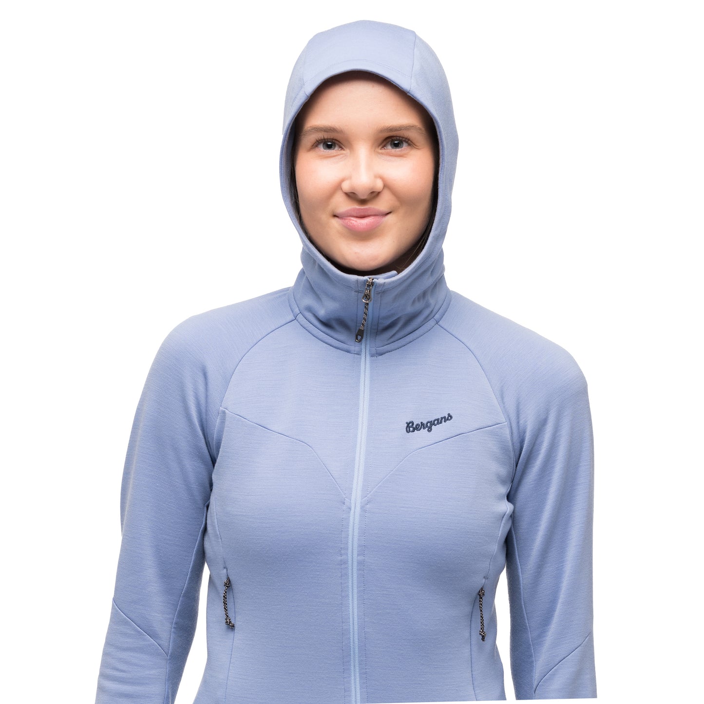 Bergans Tind Merino Hood Jacket Women Blueberry Milk