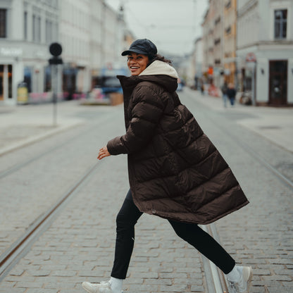 Bergans Urban Down Long Coat Women Dark Chocolate