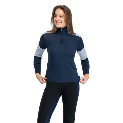 Bergans Lyderhorn Wool Half Zip Women Navy Blue / Light Dusty Blue