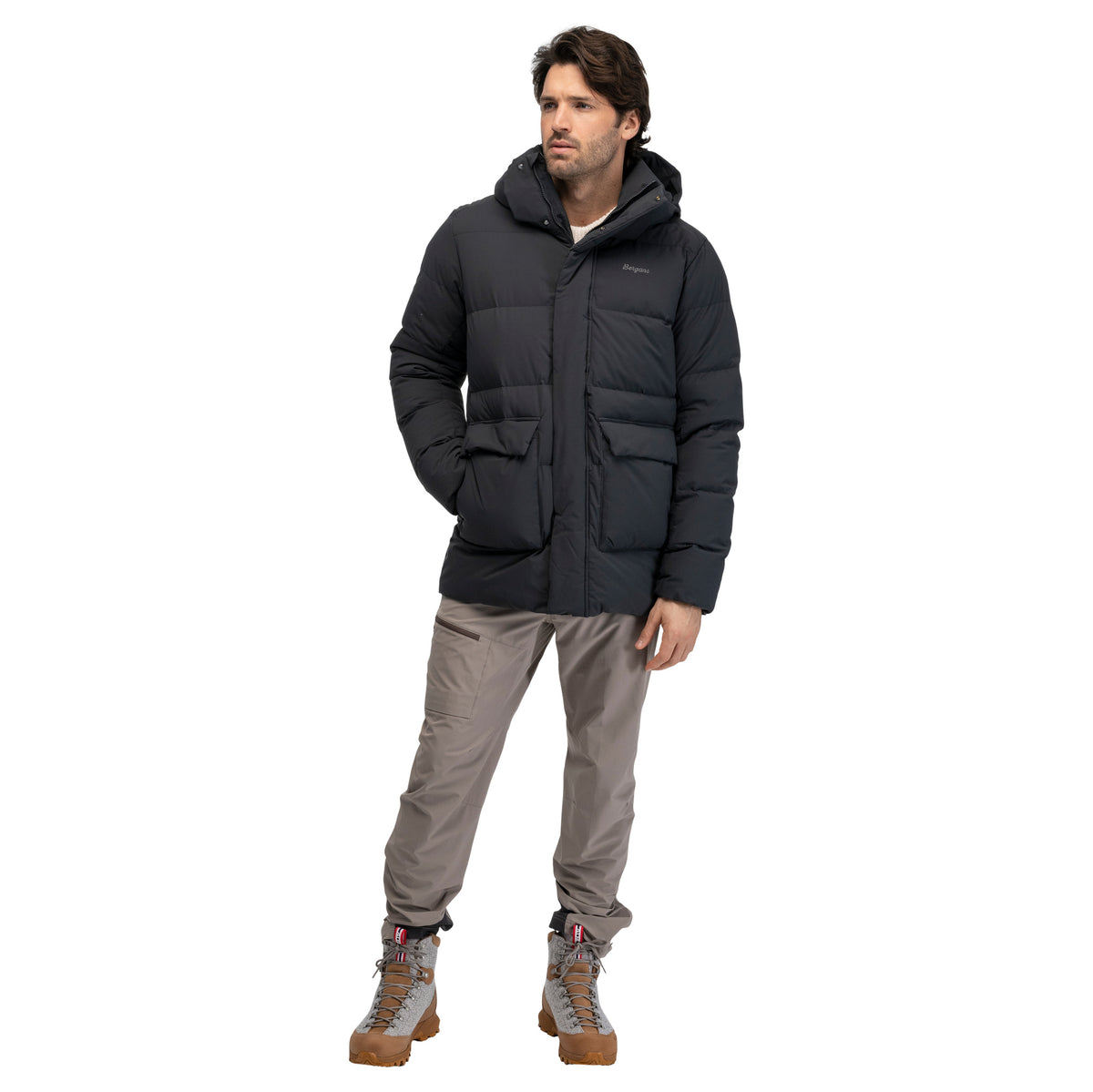 Bergans Dyna Down Hood Jacket Men Dark Shadow Grey