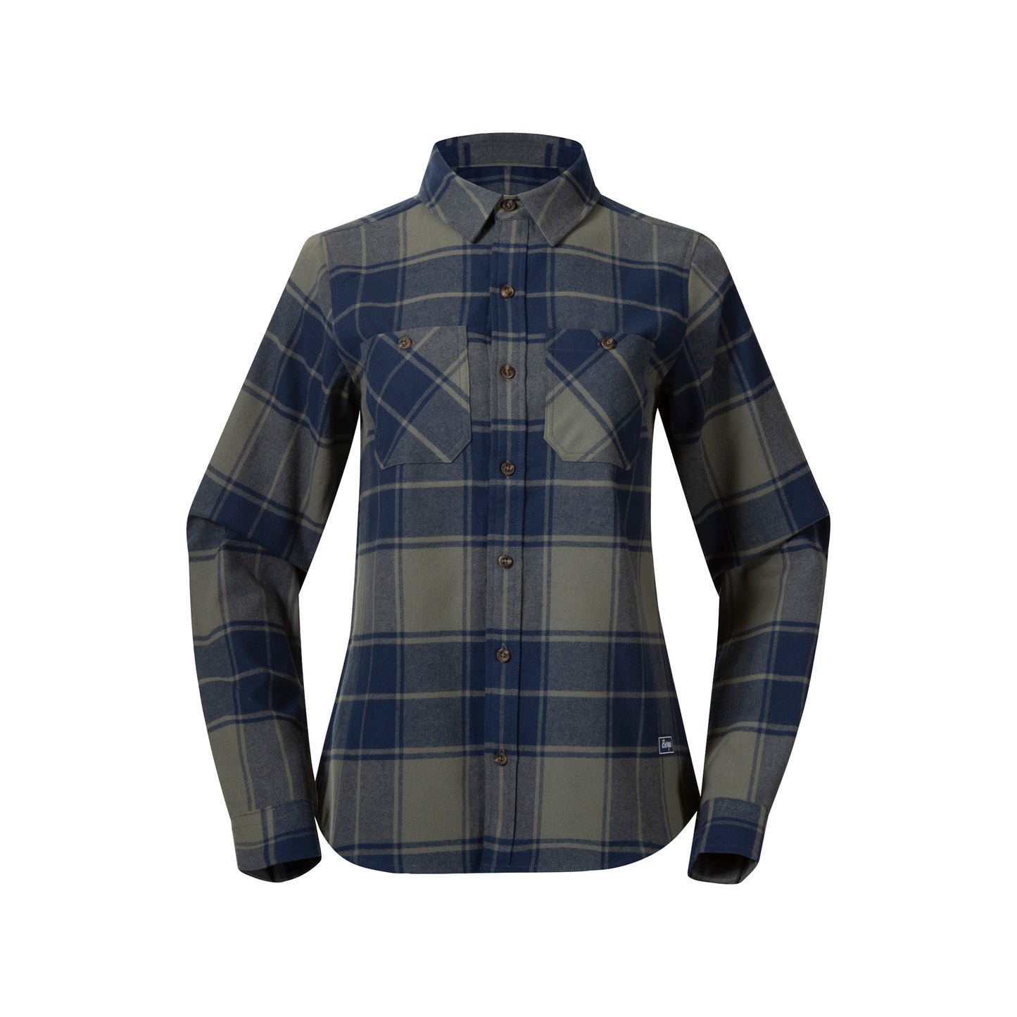 Bergans Nordmarka Flannel Shirt Women Green Mud/Navy Blue Check