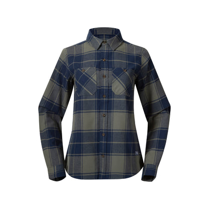 Bergans Nordmarka Flannel Shirt Women Green Mud/Navy Blue Check
