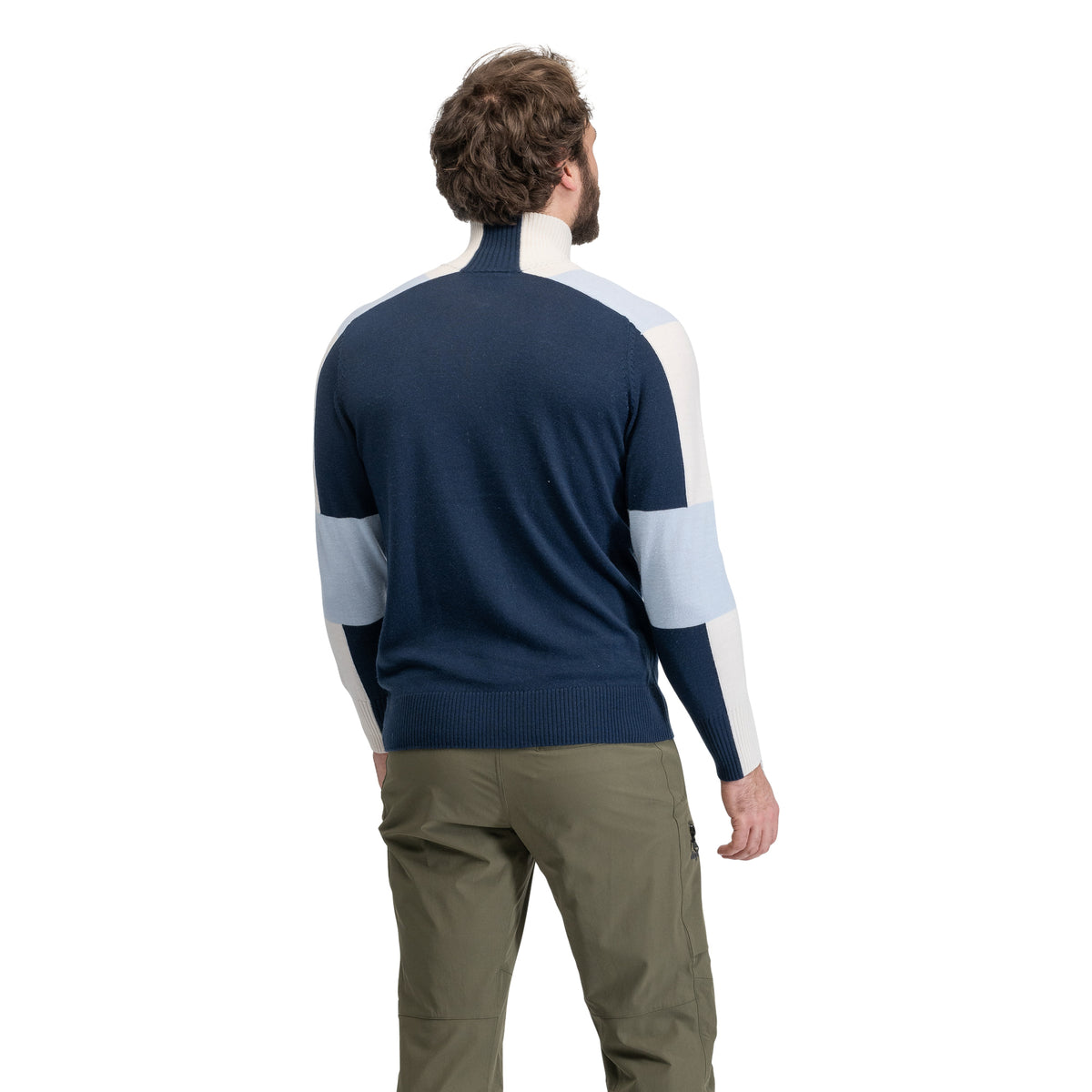 Bergans Lyderhorn Wool Half Zip Men Navy Blue / Light Dusty Blue
