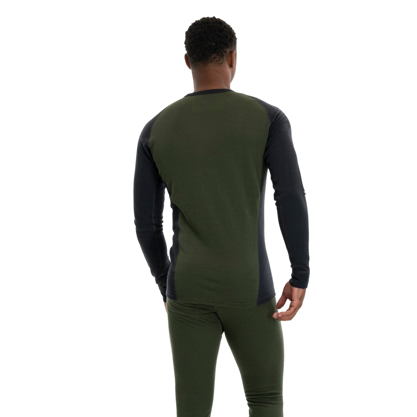 Bergans Inner: Dual Merino Long Sleeve Men Pine Forest / Dark Shadow Grey