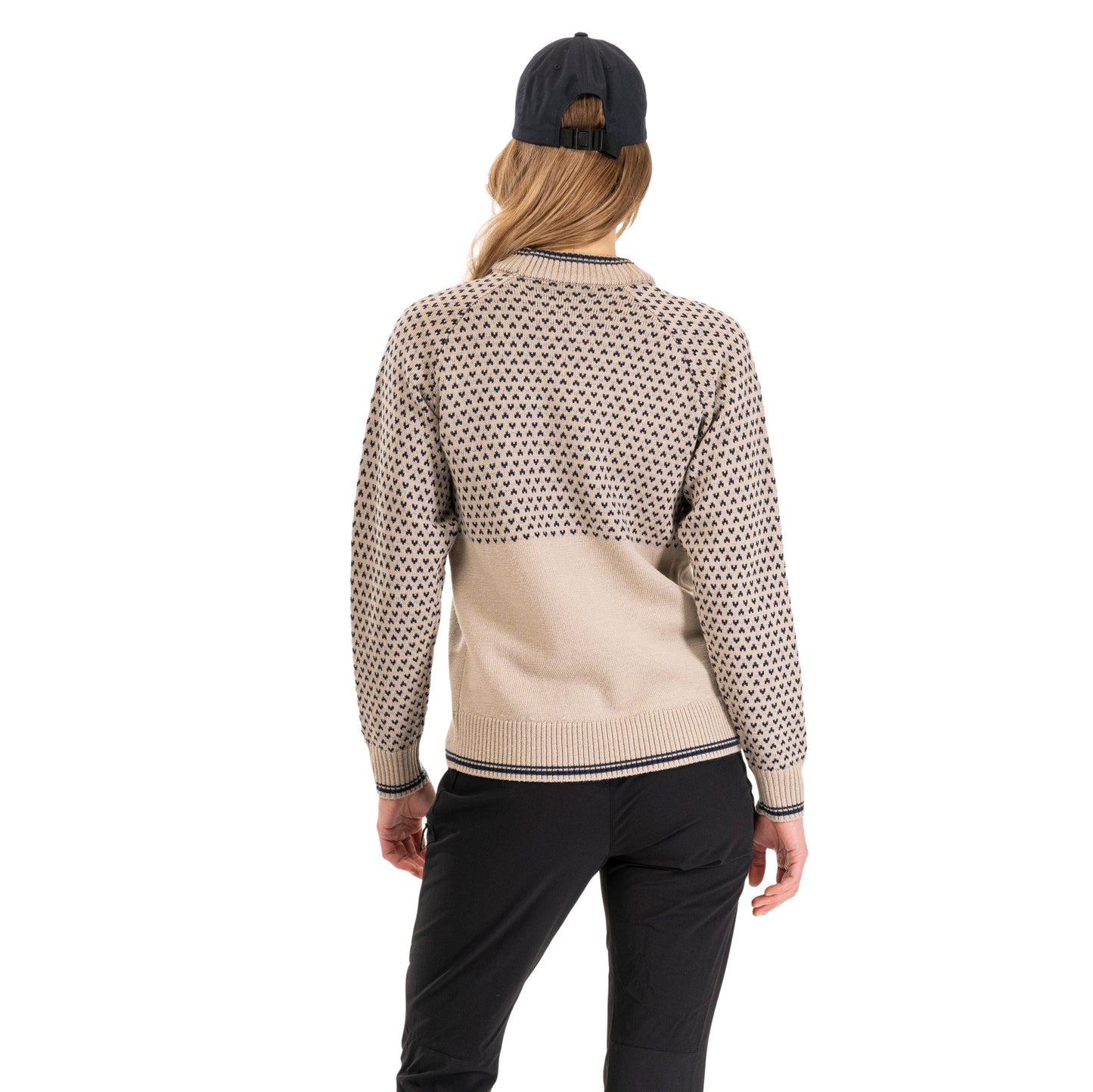 Bergans Alvdal Wool Jumper Women Sandstone / Navy Blue
