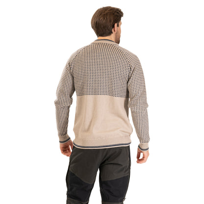Bergans Alvdal Wool Jumper Men Sandstone / Navy Blue