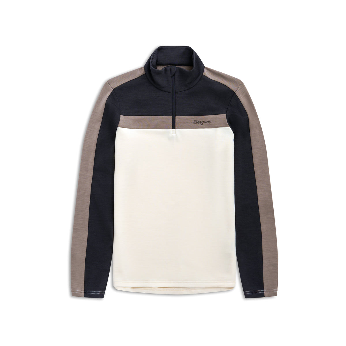 Bergans Uldal Wool Half Zip Women Creme / Dark Shadow Grey
