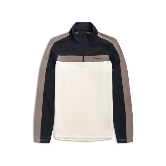 Bergans Uldal Wool Half Zip Women Creme / Dark Shadow Grey